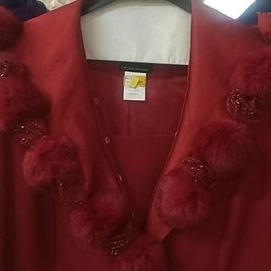 Red Christmas dress size 14 with matching purse